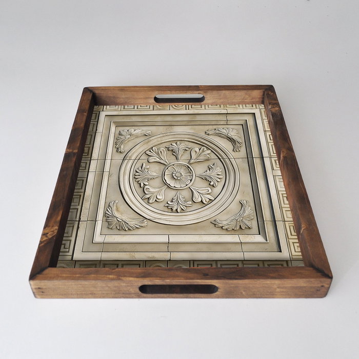 Aberto Design REF024 Bandeja de Madera Maciza 48 x 38 x 4 cm